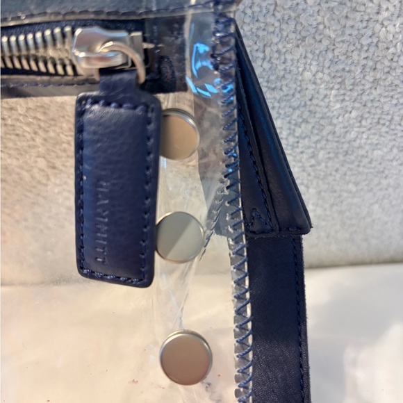 Clear Crossbody Bag with Navy Strap - Picture 3 of 4
